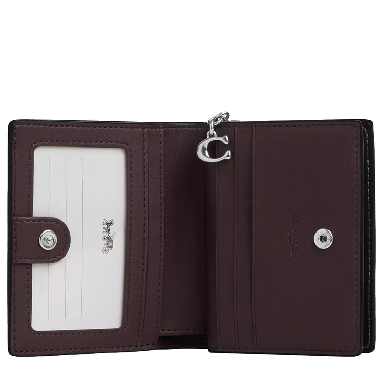 Inside View of Coach Snap Wallet With Floral Print - Chalk/ Black Multi CBO76