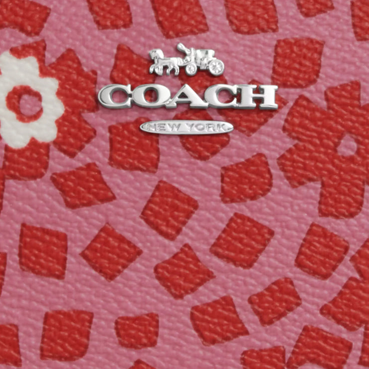 Closeup of Coach Snap Wallet With Floral Print - Pink Multi CBO75