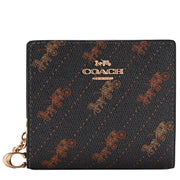 Coach Snap Wallet With Horse And Carriage Dot Print in Black C4104