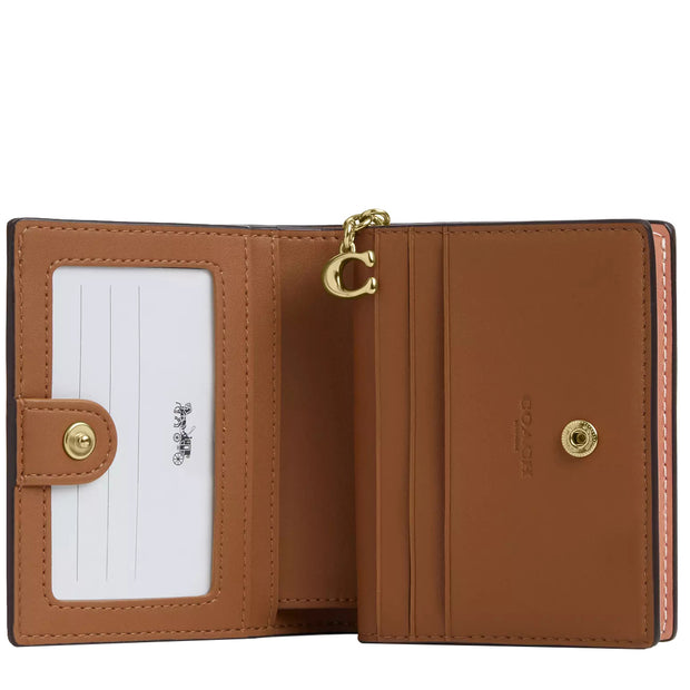 Interior View of Coach Snap Wallet With Shell Print - Coral/ Sunrise CBO73