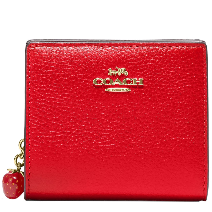 Coach Snap Wallet With Strawberry in Electric Red CH350