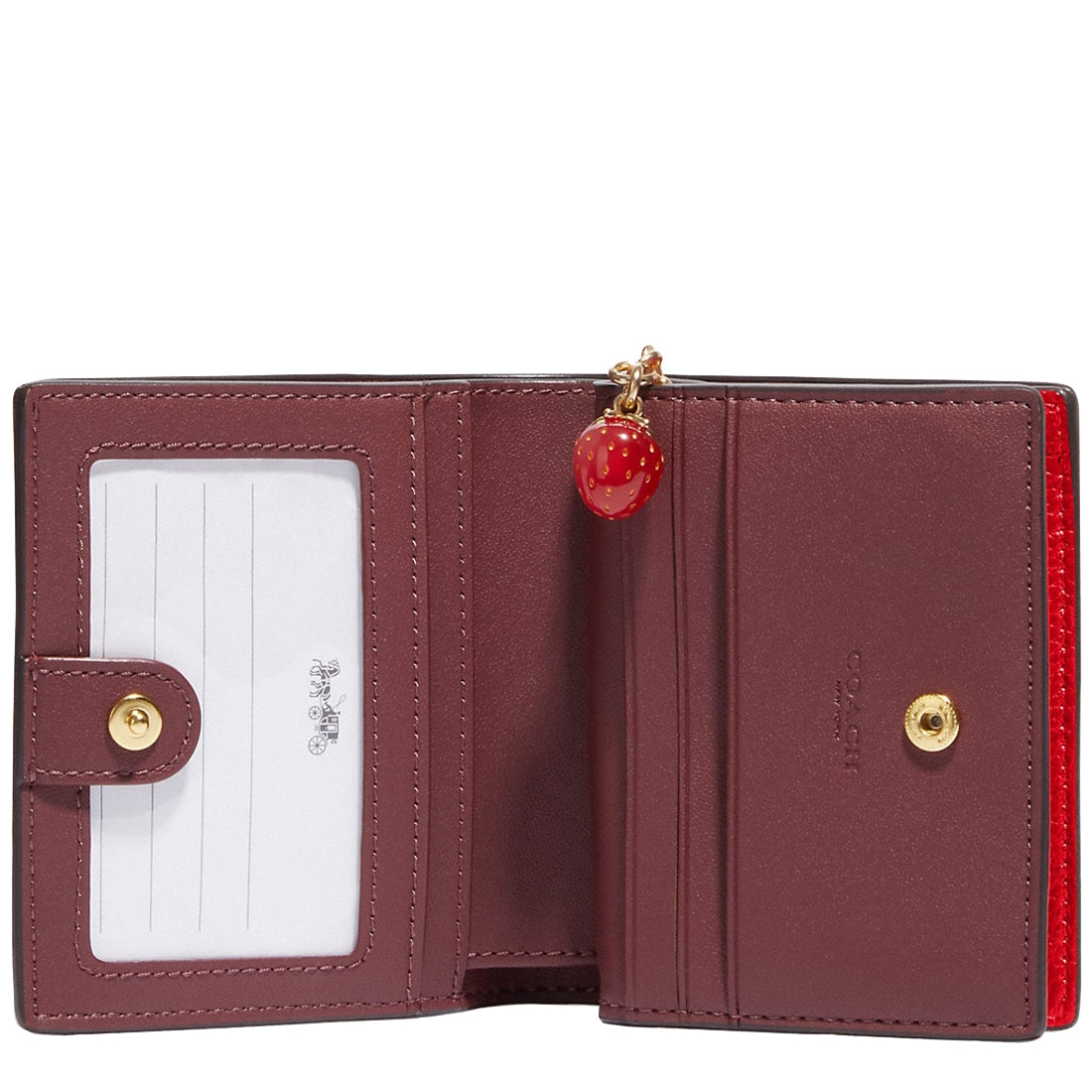Coach Snap Wallet With Strawberry in Electric Red CH350 – PinkOrchard.com