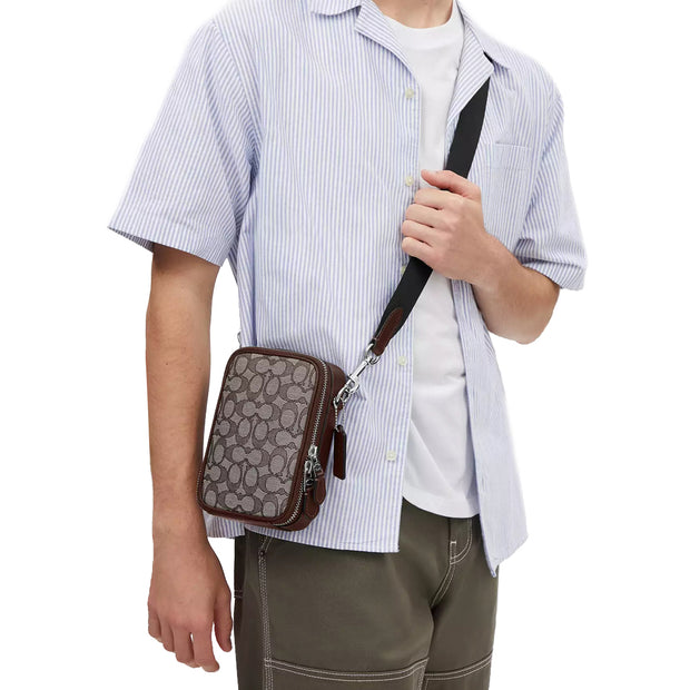 Buy Coach Stanton Crossbody Bag In Signature Jacquard in Oak/ Maple CH097 Online in Singapore | PinkOrchard.com