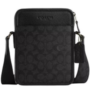 Front View of Coach Sullivan Crossbody Bag In Signature Canvas - Charcoal/ Black CAT78