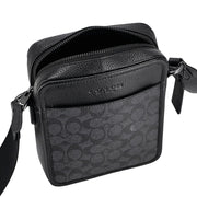 Top View of Coach Sullivan Crossbody Bag In Signature Canvas - Charcoal/ Black CAT78