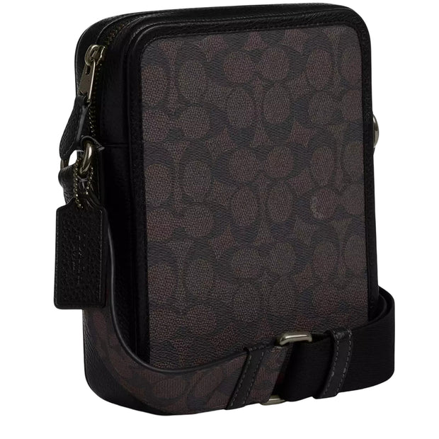 Back View of Coach Sullivan Crossbody Bag In Signature Canvas - Walnut/ Black CAT78