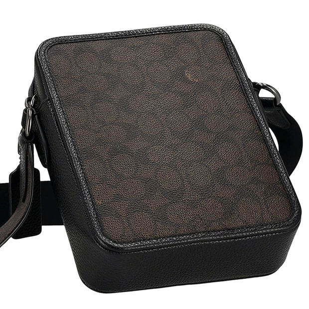 Back View of Coach Sullivan Crossbody Bag In Signature Canvas - Walnut/ Black CAT78
