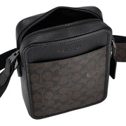 Top View of Coach Sullivan Crossbody Bag In Signature Canvas - Walnut/ Black CAT78