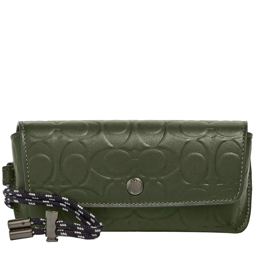 Buy Coach Sunglass Case In Signature Leather in Dark  display picture 1