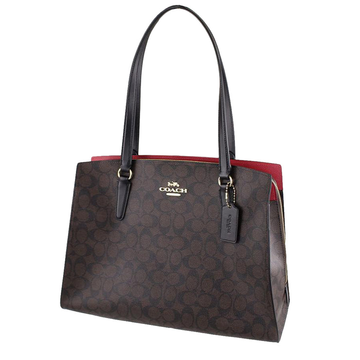 Coach Tatum Carryall 40 Bag In Signature Canvas in Brown/ Black C4076