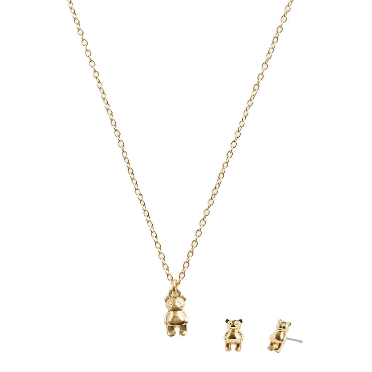 Buy Coach Teddy Bear Earrings And Necklace Set In Gold CO296 Online in Singapore | PinkOrchard.com