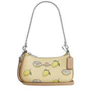 Front View of Coach Teri Mini Crossbody Bag With Lemon Print - Garden Glade Multi CAL21