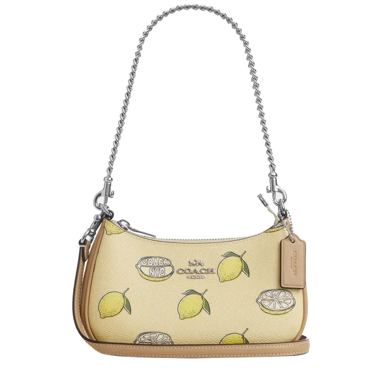 Front View of Coach Teri Mini Crossbody Bag With Lemon Print - Garden Glade Multi CAL21