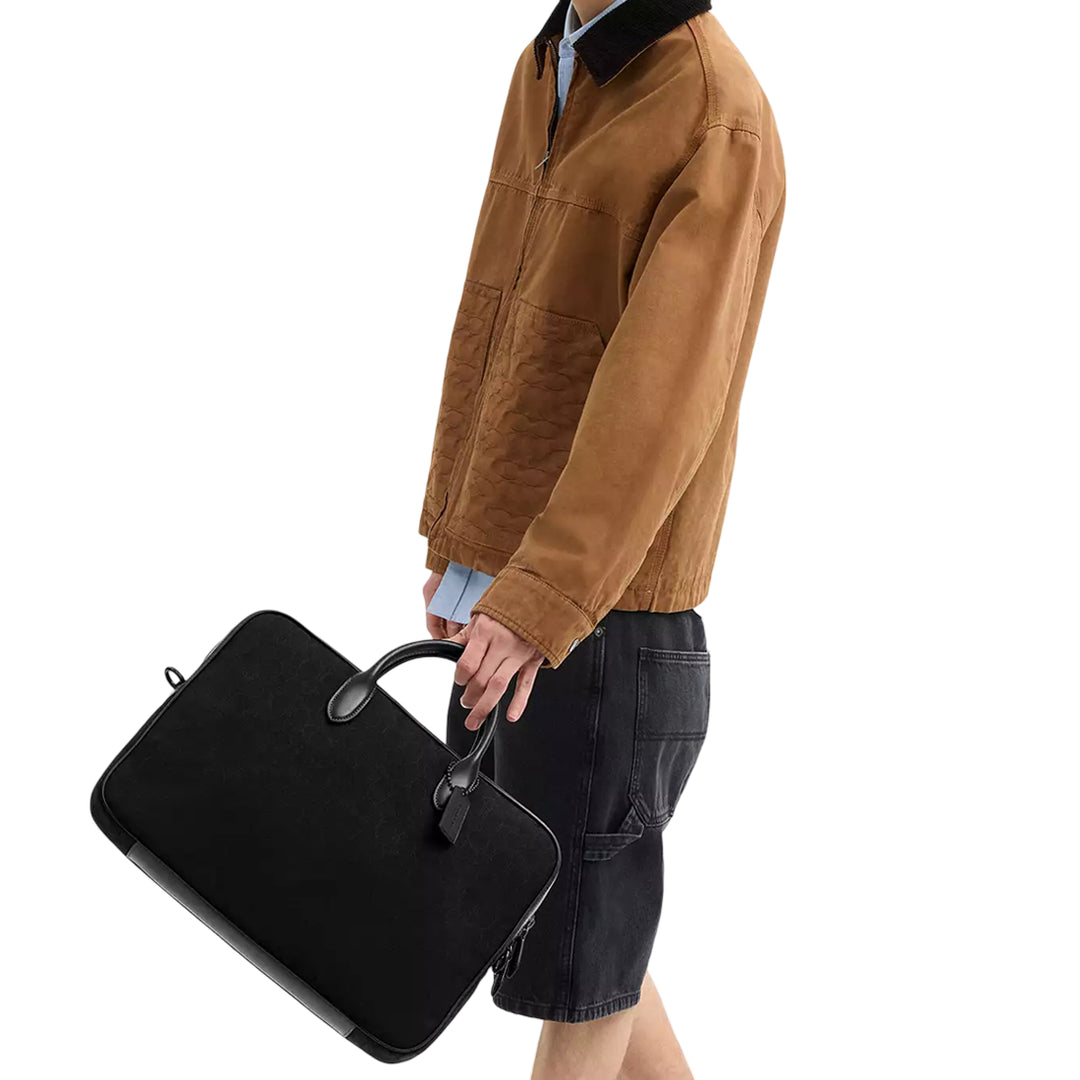 COACH ブラック バケットバッグ Coach Theo Work Bag In Signature Jacquard CAK97 | Designer Bags