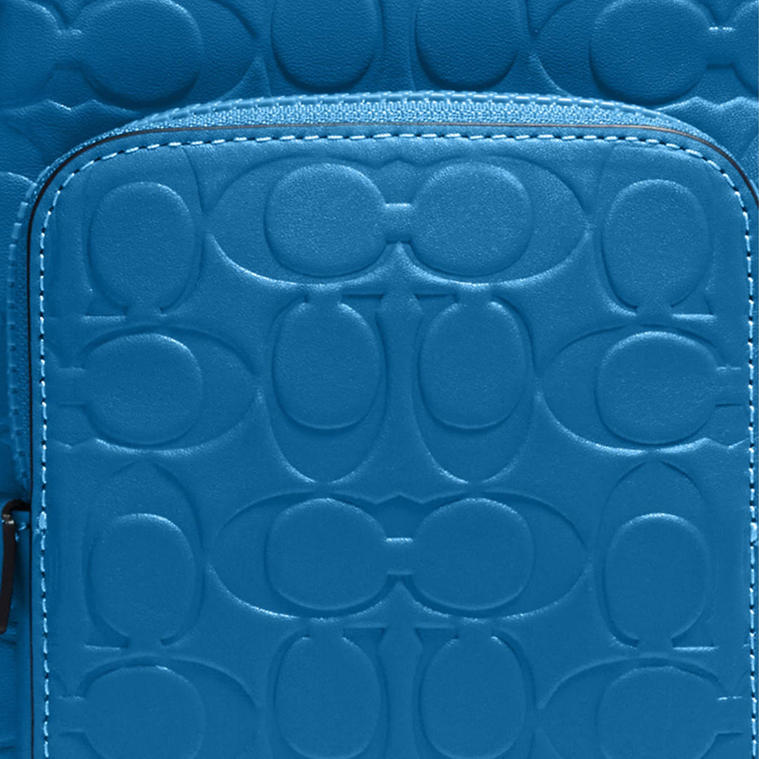 blue coach backpack men's Coach Track Pack Bag 14 In Signature Leather in Blue Jay CH072 – PinkOrchard.com