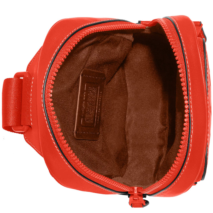 Coach Track Pack Bag 14 In Signature Leather in Red Orange CH072