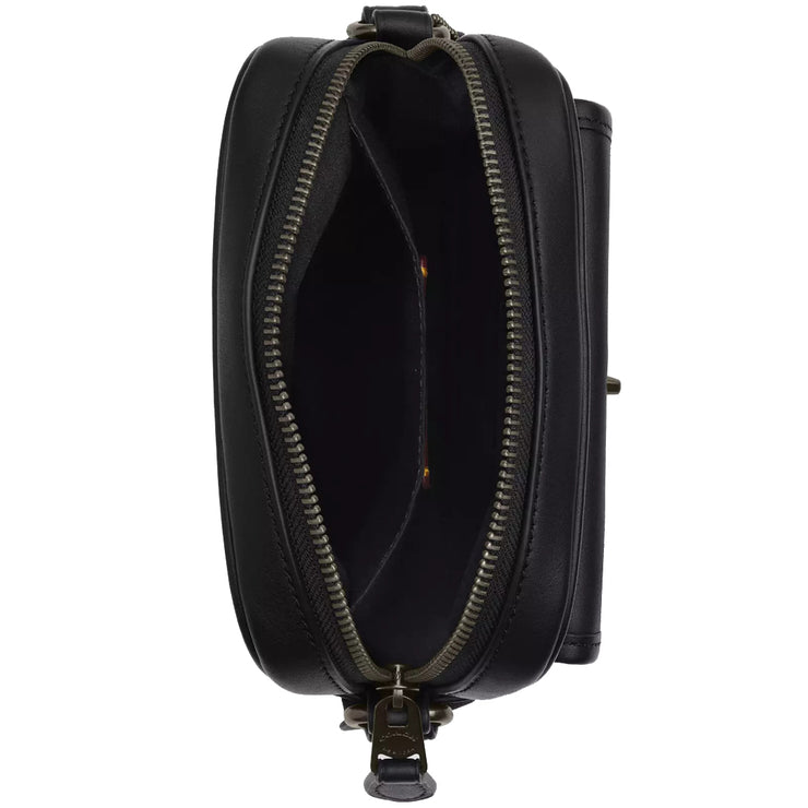 Interior View of Coach Turnlock Crossbody Bag In Signature Canvas - Charcoal/ Black CAJ30