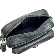 Interior View of Coach Warner Crossbody Bag In Signature Canvas in Charcoal/ Black CW217