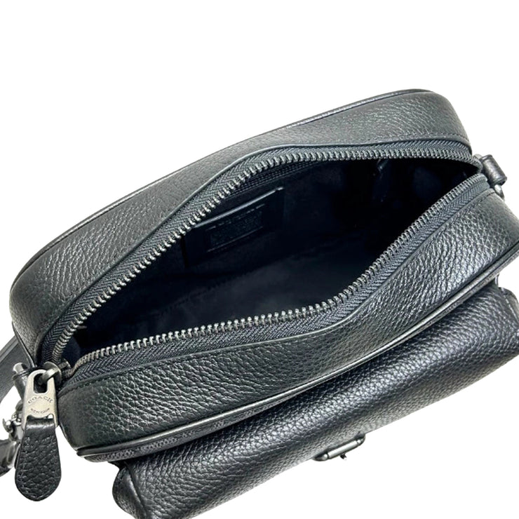 Interior View of Coach Warner Crossbody Bag In Signature Canvas in Charcoal/ Black CW217