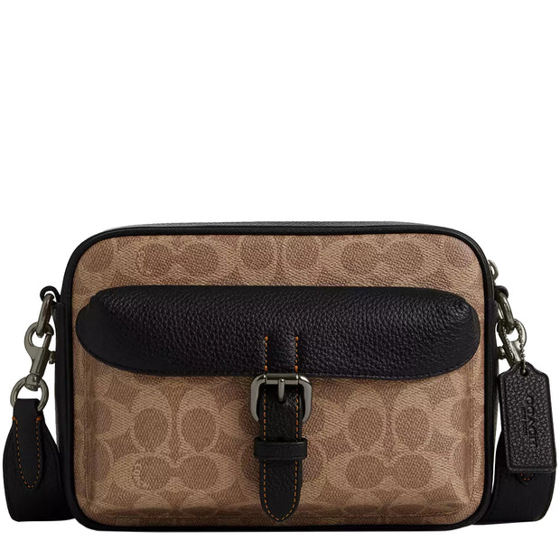 Buy Coach Warner Crossbody Bag In Signature Canvas in Tan/ Black CW217 Online in Singapore | PinkOrchard.com