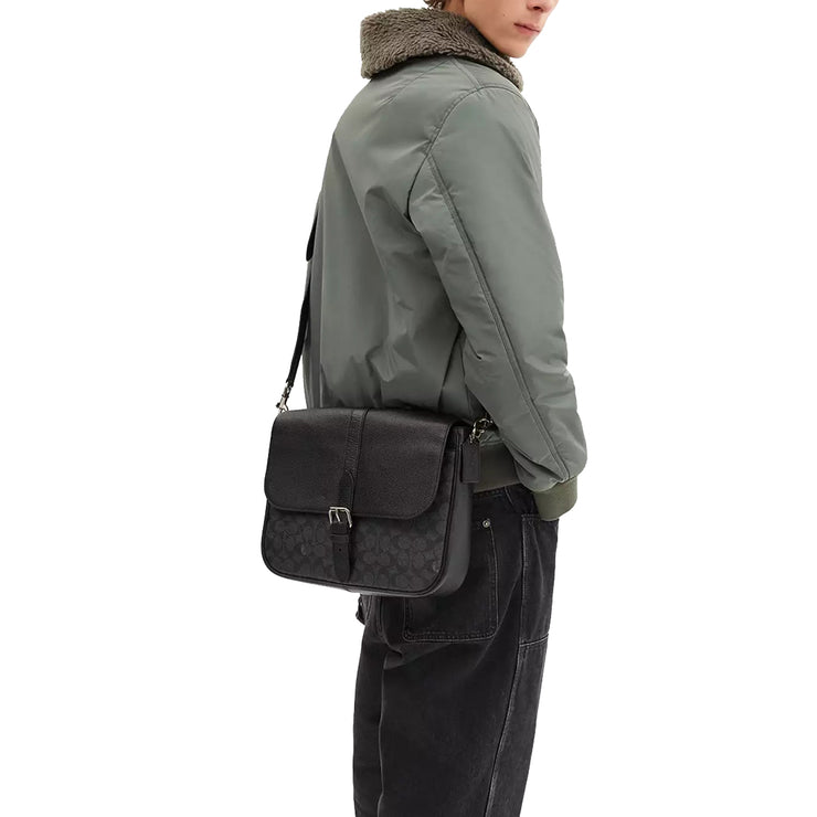 Buy Coach Warner Messenger Bag In Signature Canvas in Charcoal/ Black CW214 Online in Singapore | PinkOrchard.com