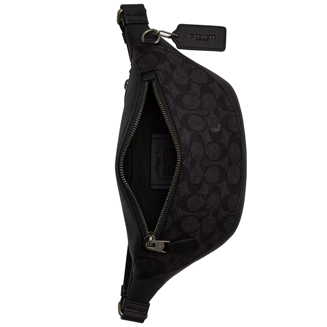 Coach Warren Mini Belt Bag In Signature Canvas CW369 - Charcoal