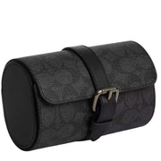 Front View of Coach Watch Case In Signature Canvas - Charcoal/ Black CAQ80