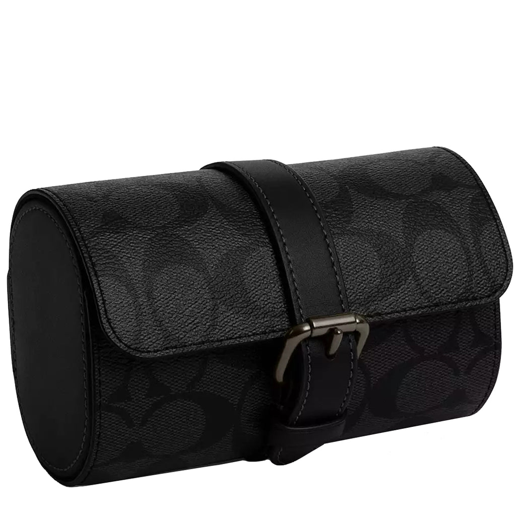 Coach Watch Case In Signature Canvas in Charcoal/ Black CR404