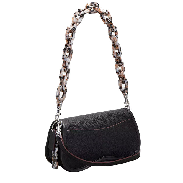Back View of Coach Wavy Dinky Bag In Coachtopia Leather - Black CK113