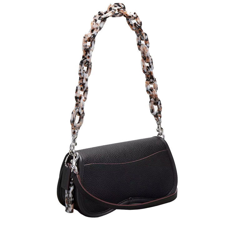 Back View of Coach Wavy Dinky Bag In Coachtopia Leather - Black CK113