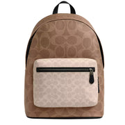 Buy Coach West Backpack Bag In Blocked Signature Canvas in Sand/ Tan CAB59 Online in Singapore | PinkOrchard.com