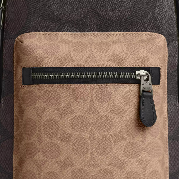 Buy Coach West Pack Bag In Blocked Signature Canvas in Walnut/ Tan CAB60 Online in Singapore | PinkOrchard.com
