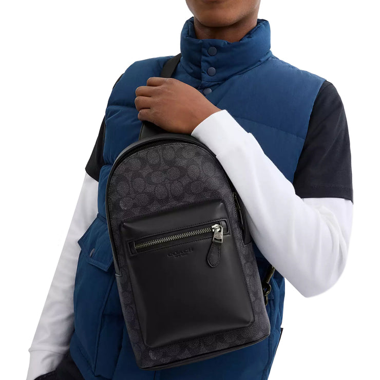 Buy Coach West Pack Bag In Signature Canvas in Charcoal/ Black CV924 Online in Singapore | PinkOrchard.com