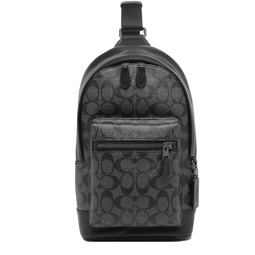 Buy Coach West Pack Bag In Signature Canvas In Charcoal