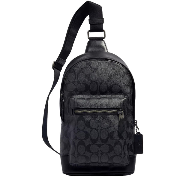 Buy Coach West Pack Bag In Signature Canvas In Charcoal Black 2853 Online in Singapore | PinkOrchard.com