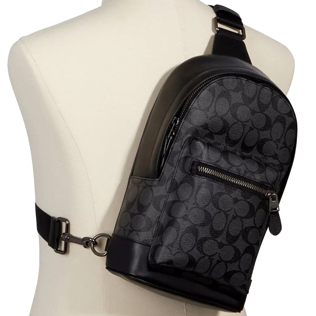 Buy Coach West Pack Bag In Signature Canvas In Charcoal Black 2853 Online in Singapore PinkOrchard