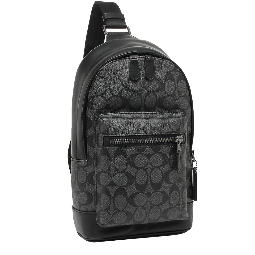 Buy Coach West Pack Bag In Signature Canvas In Charcoal