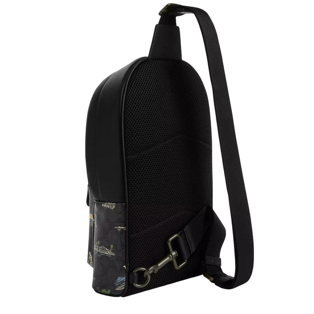 Back View of Coach West Pack Bag In Signature Canvas With Surf Print - Charcoal Multi CBJ12