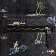 Closeup of Coach West Pack Bag In Signature Canvas With Surf Print - Charcoal Multi CBJ12