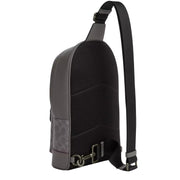 Back View of Coach West Pack Bag In Signature Canvas With Varsity Stripe Bag - Grey/ Ochre/ Chalk CV923