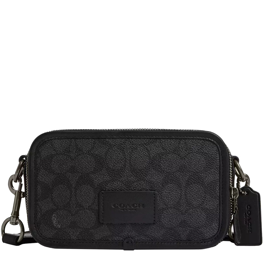 Coach Wyatt Crossbody Bag In Signature Canvas in Charcoal/ Black