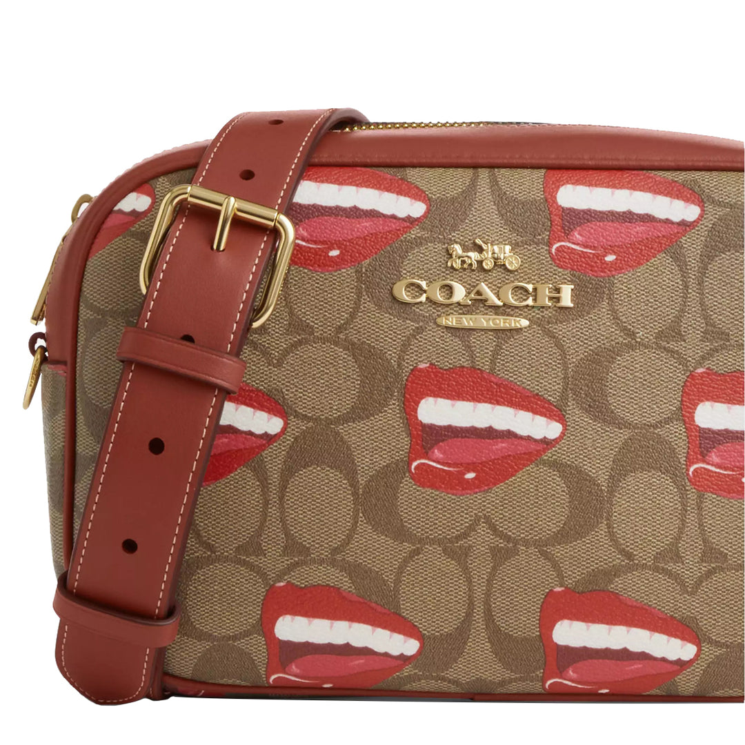 Coach X Tom Wesselmann Jamie Camera Bag In Signature Canvas in Khaki/ Terracotta Multi CQ034