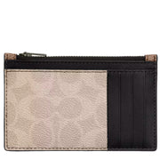 Buy Coach Zip Card Case In Blocked Signature Canvas in Sand/ Tan CAB81 Online in Singapore | PinkOrchard.com
