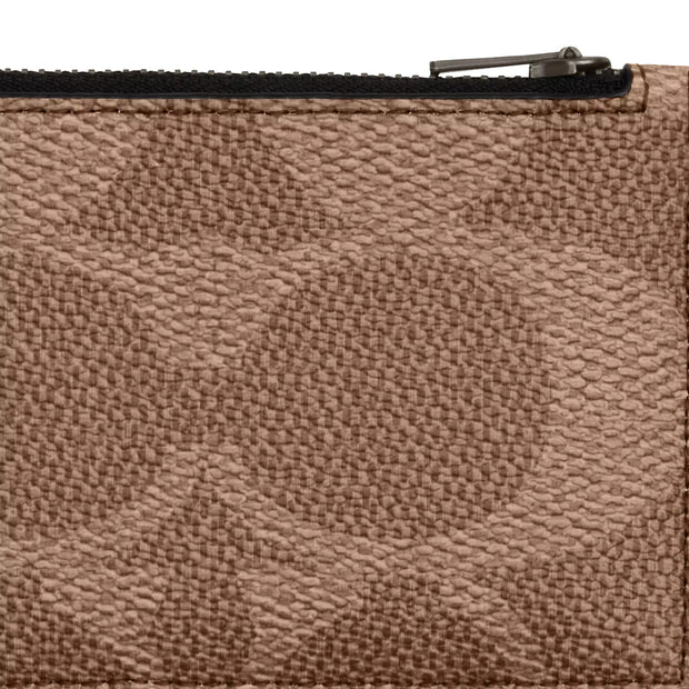 Buy Coach Zip Card Case In Blocked Signature Canvas in Sand/ Tan CAB81 Online in Singapore | PinkOrchard.com
