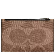 Buy Coach Zip Card Case In Blocked Signature Canvas in Sand/ Tan CAB81 Online in Singapore | PinkOrchard.com