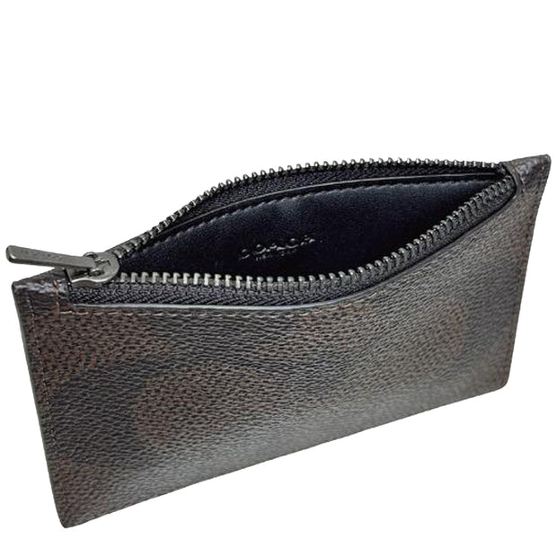 Buy Coach Zip Card Case In Blocked Signature Canvas in Walnut/ Tan CAB81 Online in Singapore | PinkOrchard.com