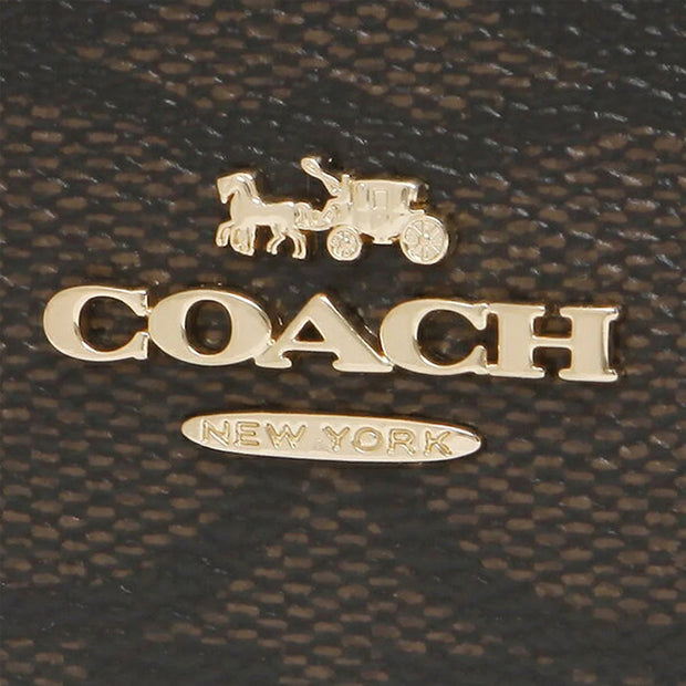 Buy Coach Zip Card Case In Signature Canvas in Brown/ Black C0058 Online in Singapore | PinkOrchard.com