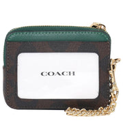 Buy Coach Zip Card Case In Signature Canvas in Brown/ Dark Pine