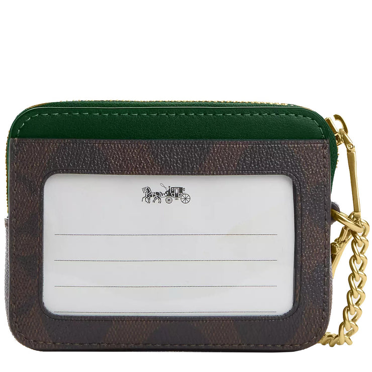 Buy Coach Zip Card Case In Signature Canvas in Brown/ Dark Pine C0058 Online in Singapore | PinkOrchard.com