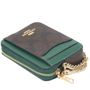 Buy Coach Zip Card Case In Signature Canvas in Brown/ Dark Pine C0058 Online in Singapore | PinkOrchard.com